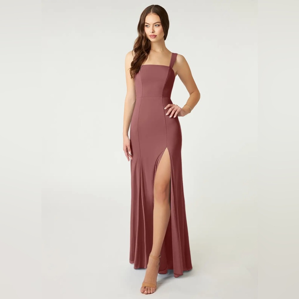 NWT Azazie Alara Bridesmaid Dress in Desert Rose, Floor-Length - Never worn